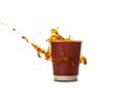 ÃÂ¡offee splash in paper coffee cup isolated on white background. Royalty Free Stock Photo
